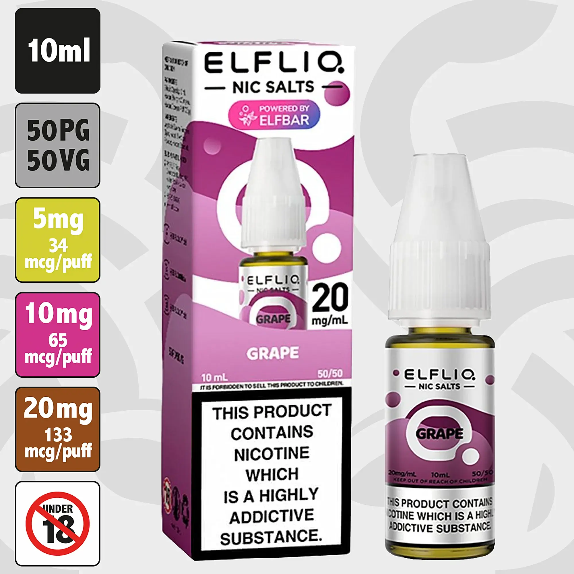 Elfliq - Grape 10ml Nic Salt E-Liquid