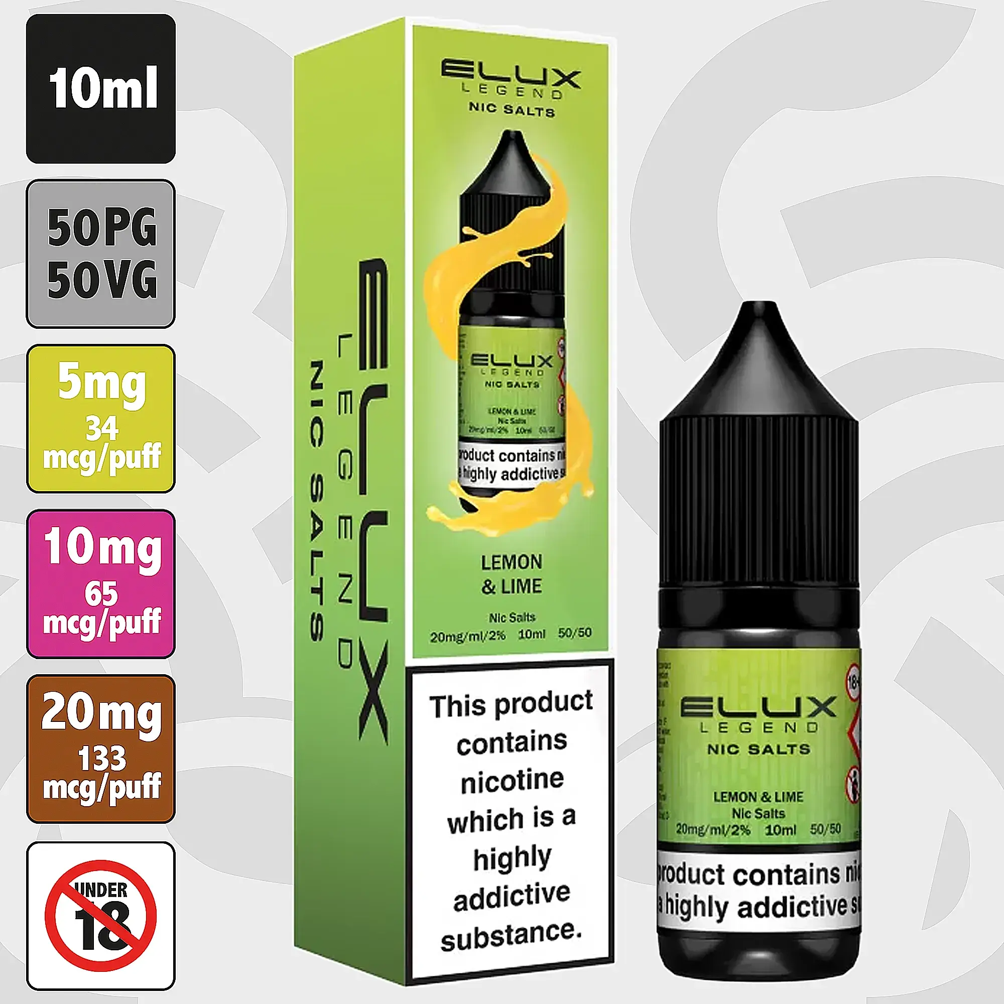 Elux Legend - Lemon & Lime 10ml Nic Salt E-Liquid