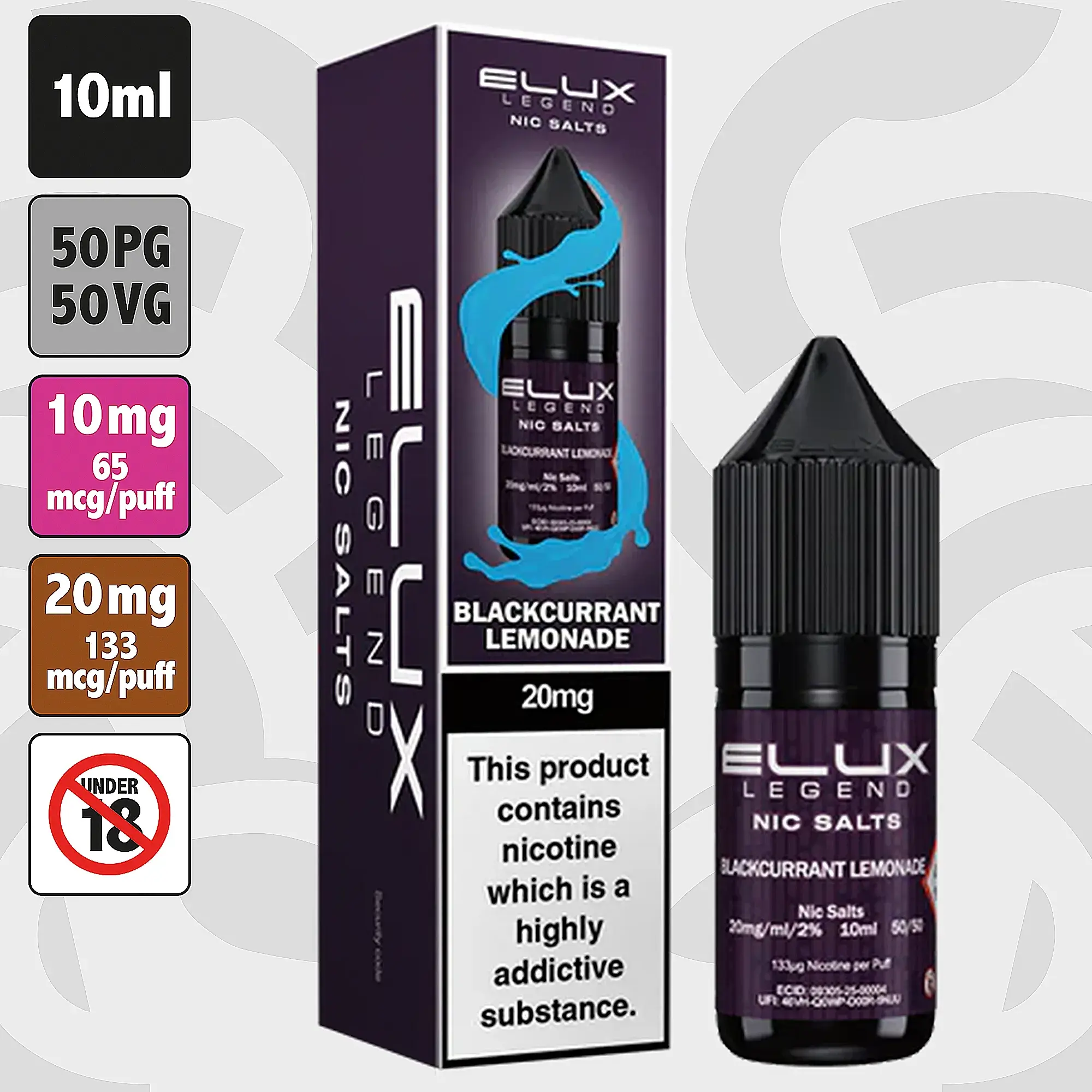 Elux Legend - Blackcurrant Lemonade 10ml Nic Salt E-Liquid