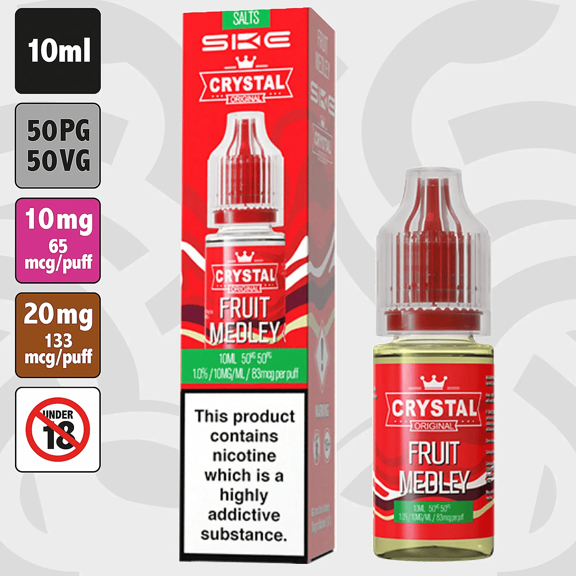 SKE - Crystal Bar Salt V2 Fruit Medley 10ml Nic Salt E-Liquid