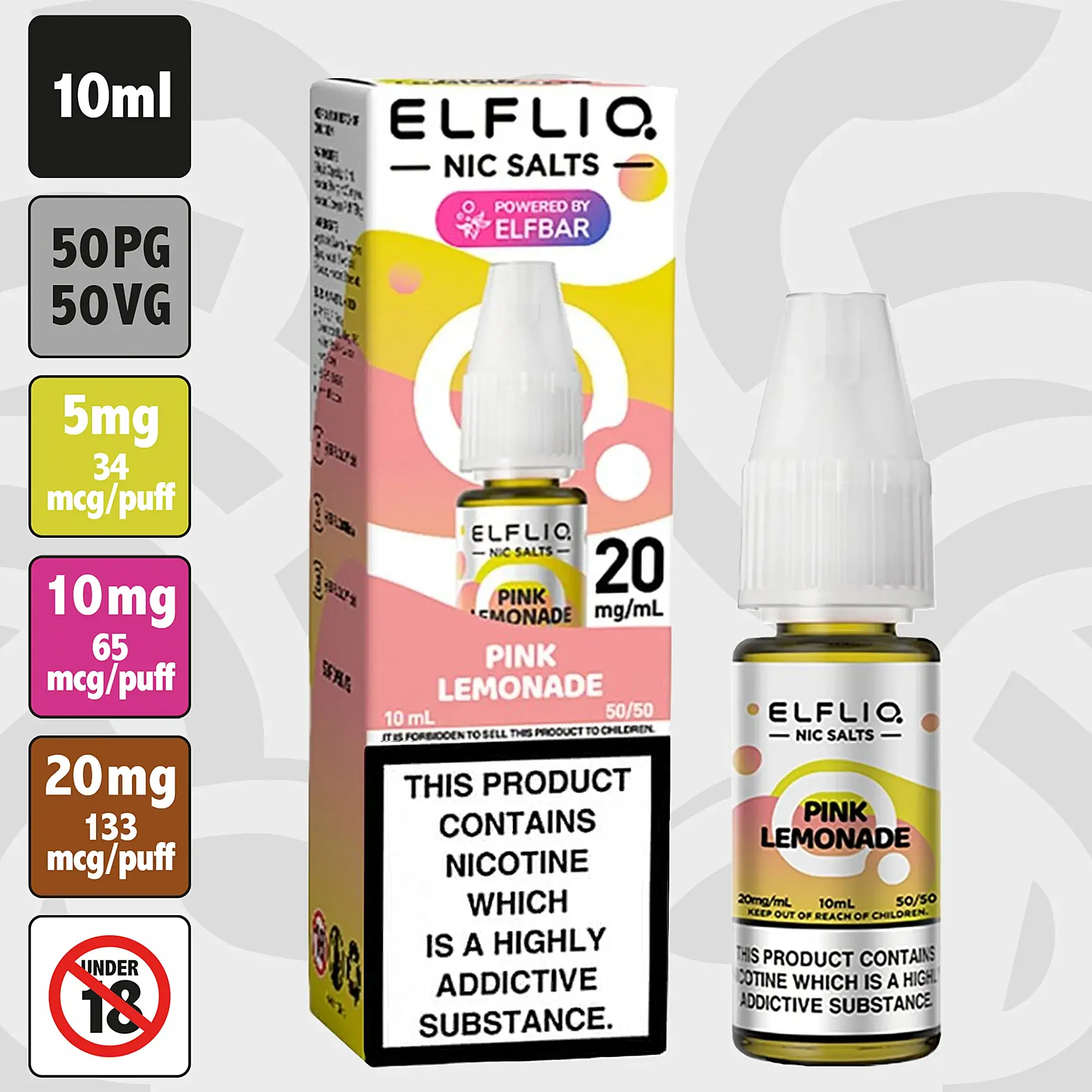 Elfliq - Pink Lemonade 10ml Nic Salt E-Liquid