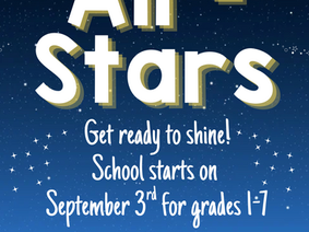 School Starts September 3rd