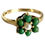 Thumbnail: Vintage Green Turquoise 9ct Gold Flower Head Ring