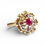 Thumbnail: 9ct Gold Ruby & Diamond Ring Hallmarked Vintage 2.99g Size P