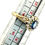 Thumbnail: 9ct Gold Diamond and Sapphire Ring Displayed on Ring Sizer Gauge