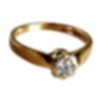 Close Up Vintage 9ct Gold Diamond Solitaire Ring