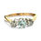 Thumbnail: Vintage 9ct Gold Ring Blue Aqua Diamond Three Stone Hallmarked 1.77g Size N 1/2