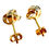 Thumbnail: Rear View Close Up 9ct Gold Diamond Stud Earrings