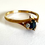 Thumbnail: Close Up Front View Sapphire Cubic Zirconia Three Stone Ring