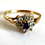 Thumbnail: Close Up View 9ct Gold Sapphire and Cubic Zirconia Ring Full UK Hallmark