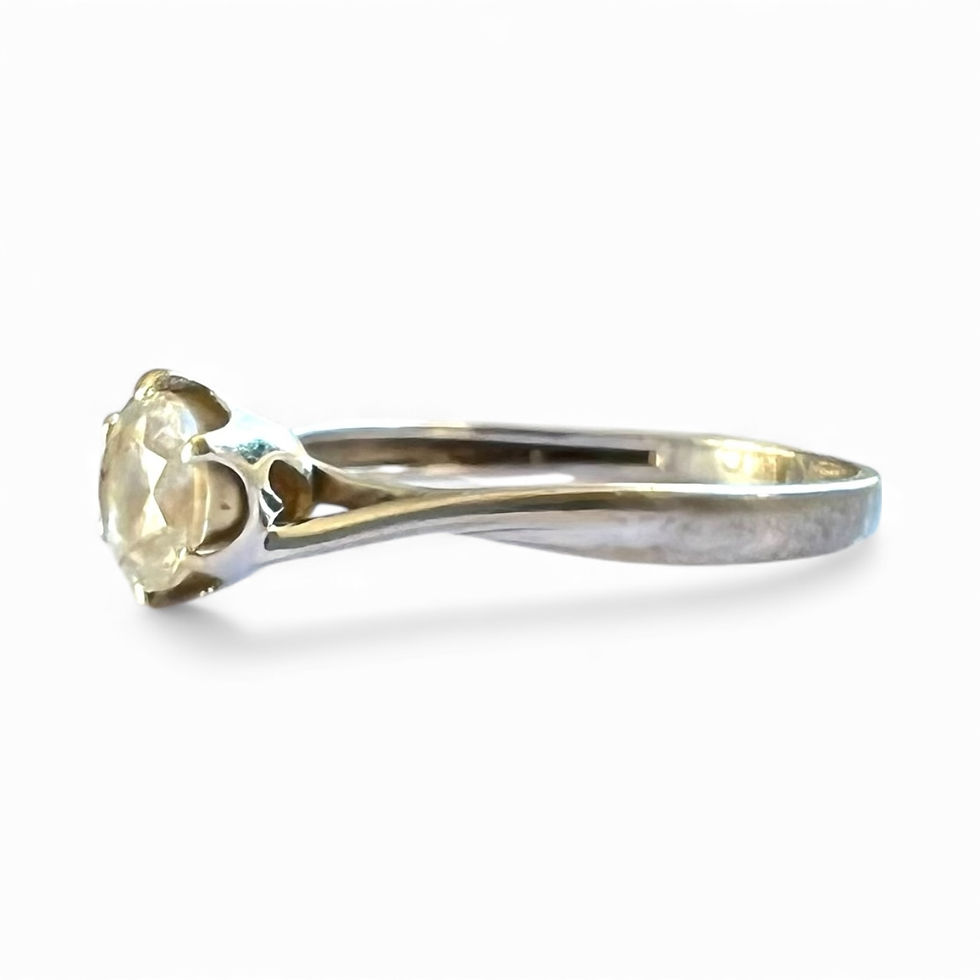 Vintage 9ct White Gold Ring Cubic Zirconia Solitaire Hallmarked 1.24 Size M 1/2