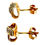 Thumbnail: Close Up Side View 9ct Gold Diamond Stud Earrings