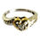 Thumbnail: Vintage 9ct white and yellow gold diamond heart shaped ring