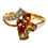 Thumbnail: smoky quartz diamond ring 9ct gold close up