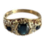 Vintage 9ct Gold Sapphire and Diamond Ring Close Up