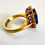 Thumbnail: Side View of luxury 18ct gold blue tanzanite and diamond ring