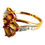 Thumbnail: Side View 9ct Gold Diamond and smoky quartz ring size T