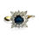 Thumbnail: Vintage 9ct Gold Ring Sapphire and Diamond Halo Hallmarked 375 1.97g Size N