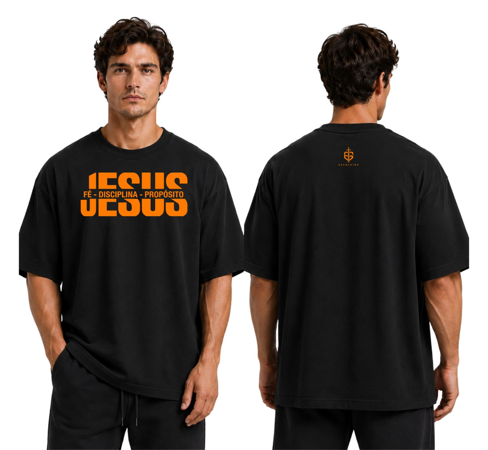 Oversized Masculina — Jesus • Fé • Disciplina • Propósito