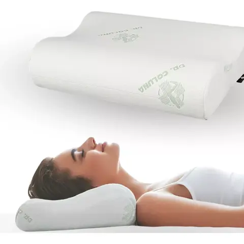 Travesseiro ortopédico cervical NASA Dr. Coluna, com espuma de memória e proteção antiácaro para conforto e bem-estar.