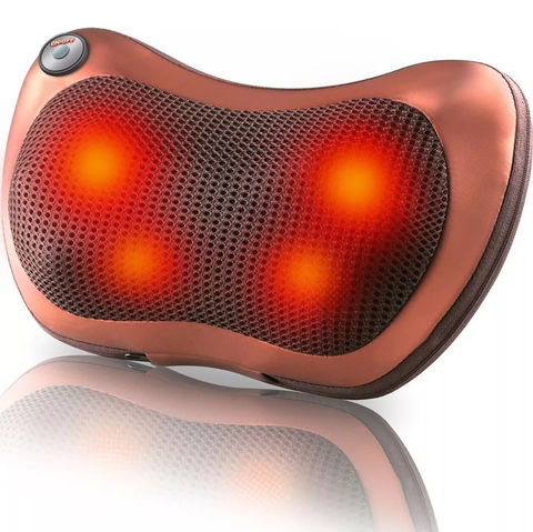 Almofada de Massagem Eletrônica para costas, pescoço e ombros, com design moderno e funcionamento bivolt.