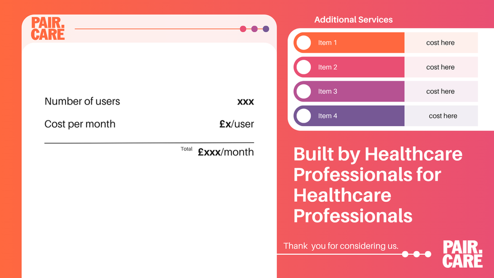 Pair.Care Quote Sheet Design