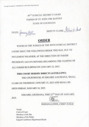 Meet the Team St John Parish Clerk of Court Staff