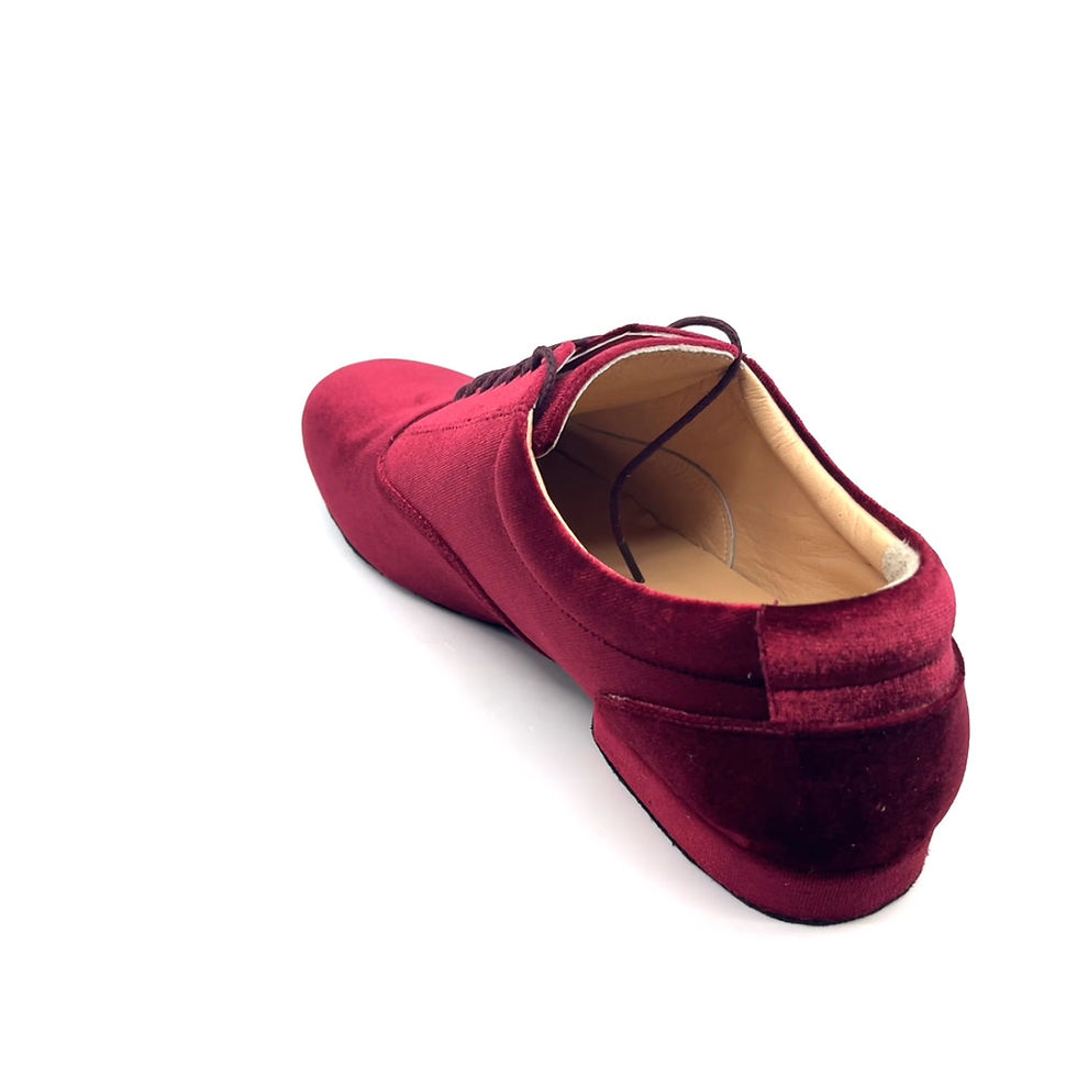 Miniatura: Flats Wine Red Velvet | Flat Dance Shoes for Women