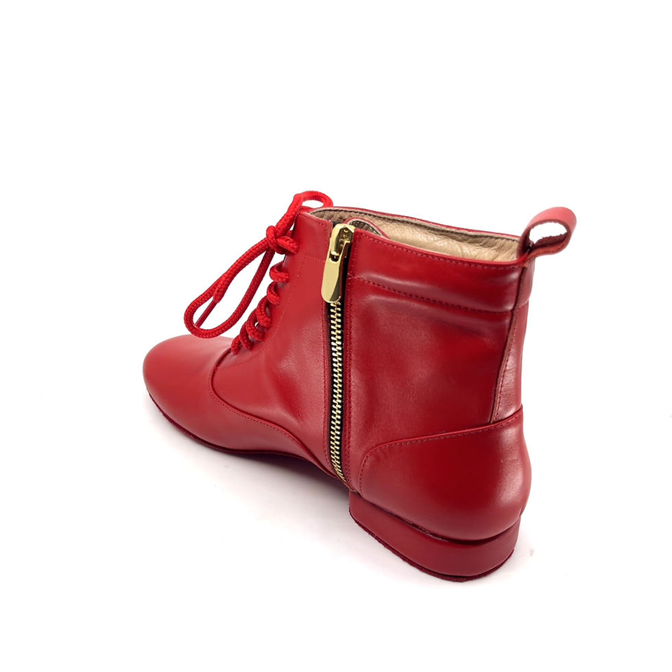 Thumbnail: El Gato Red Leather Zip Dance Boots for Men