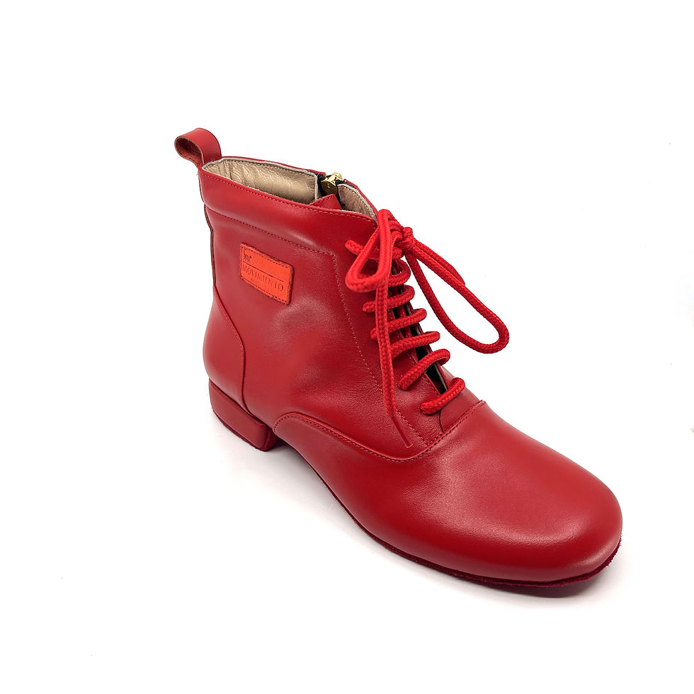 Miniature : El Gato Red Leather Zip Dance Boots for Men