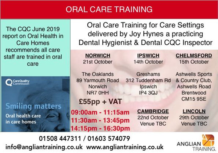 CQC Guidance on Oral Care Training from cqc dENTAL INSPECTOR