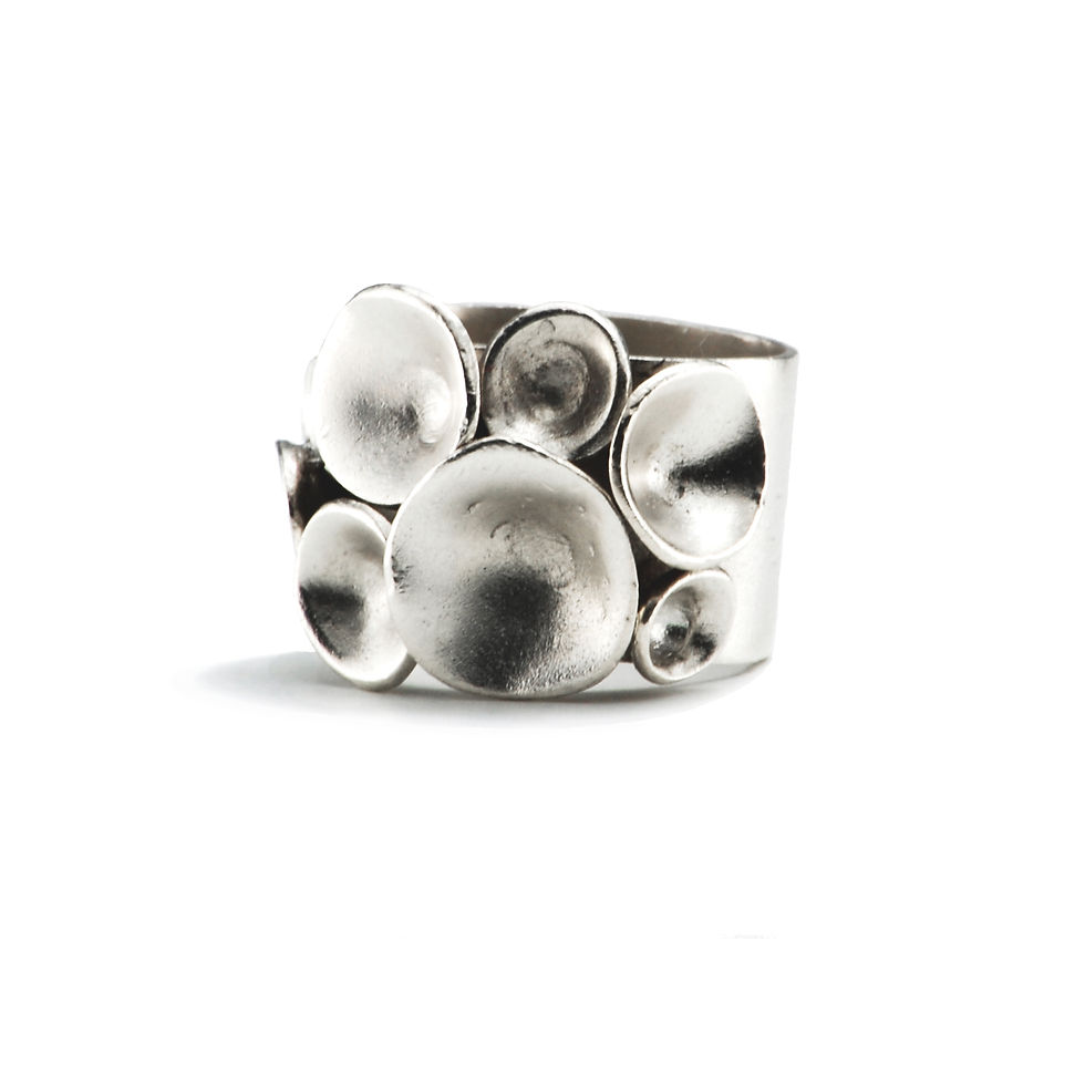 Thumbnail: Cluster Cup Ring in Sterling Silver