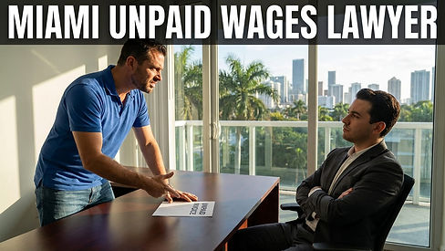 Employee in a Miami business demanding payment from his employer