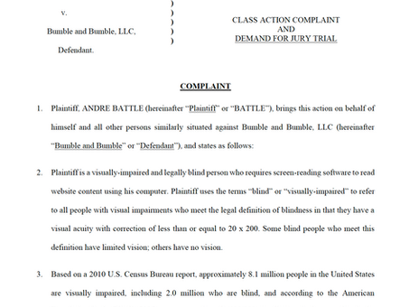 First page of ADA lawsuit
