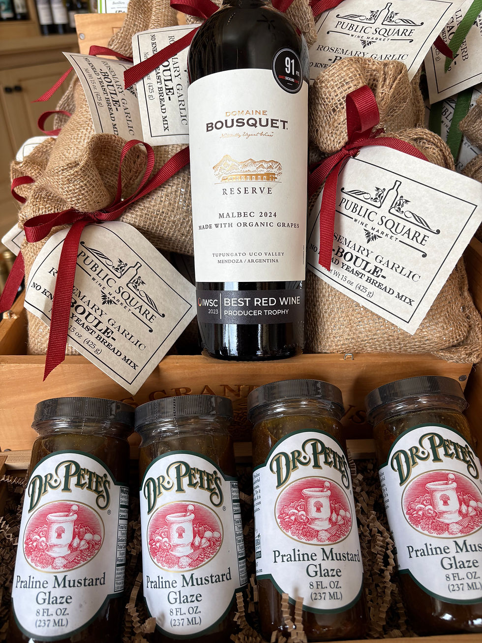 Dr. Pete's Praline Mustard Glaze, Focaccia & Boule