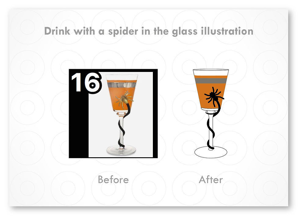 Drink with a spider in the glass illustr