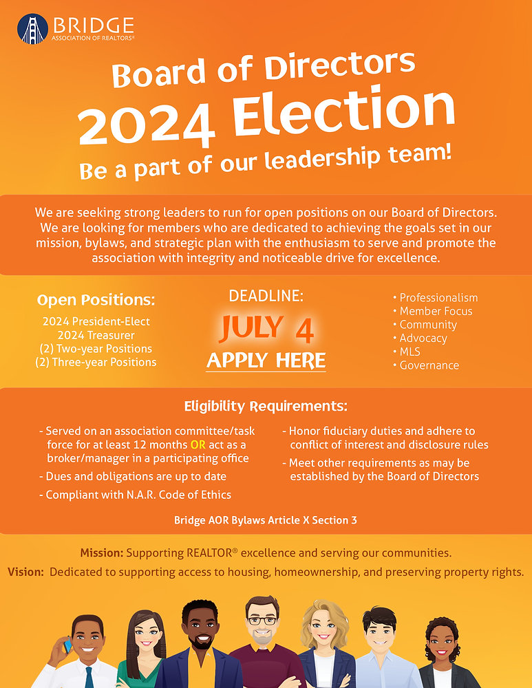 2024 Board of Directors Election APPLICATION DEADLINE July 4