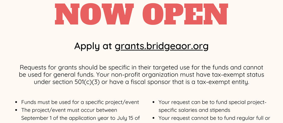 2024 Grant Application is NOW OPEN
