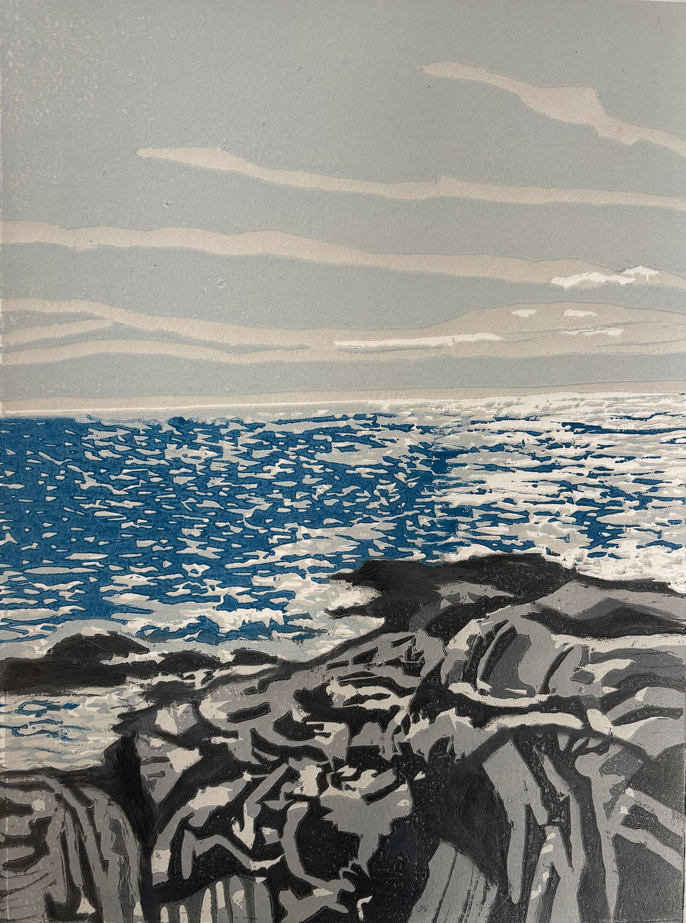 Sparkling Sea- Rugged Rocks