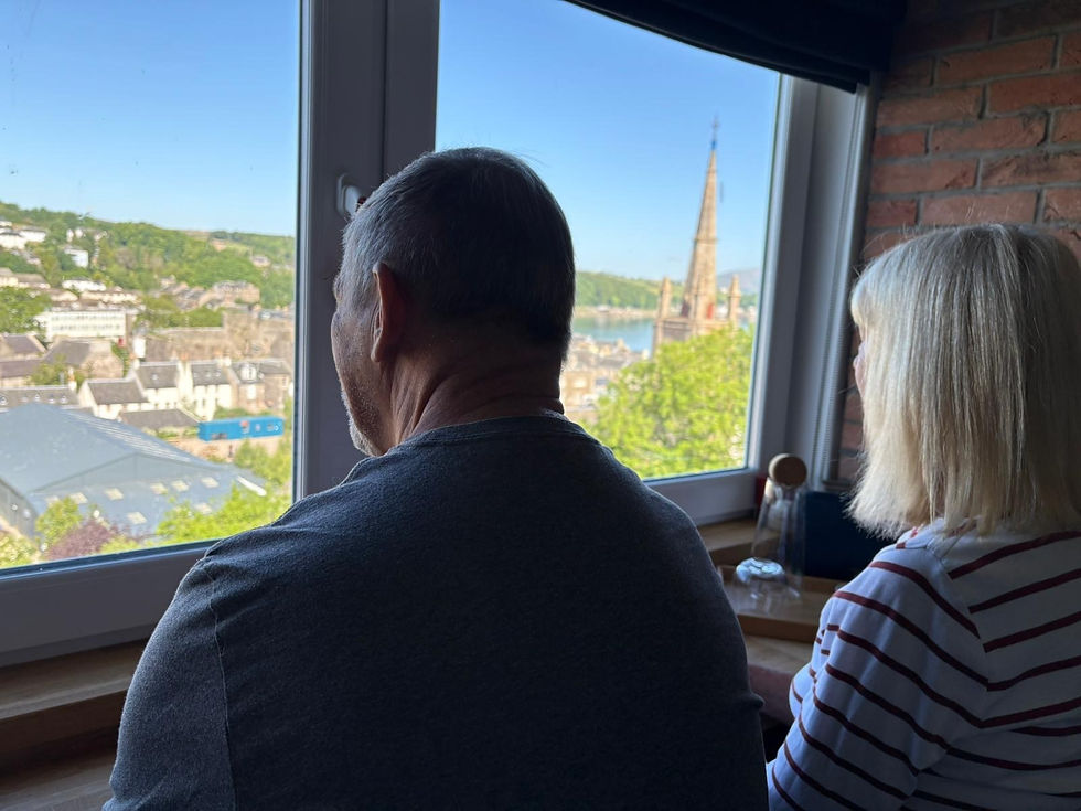 This is Alan and Sheena admiring the view from the kitchen.