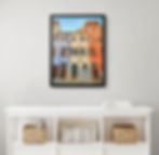 Miniatura: Casas coloridas en Parma, Italia (arte mural enmarcado)