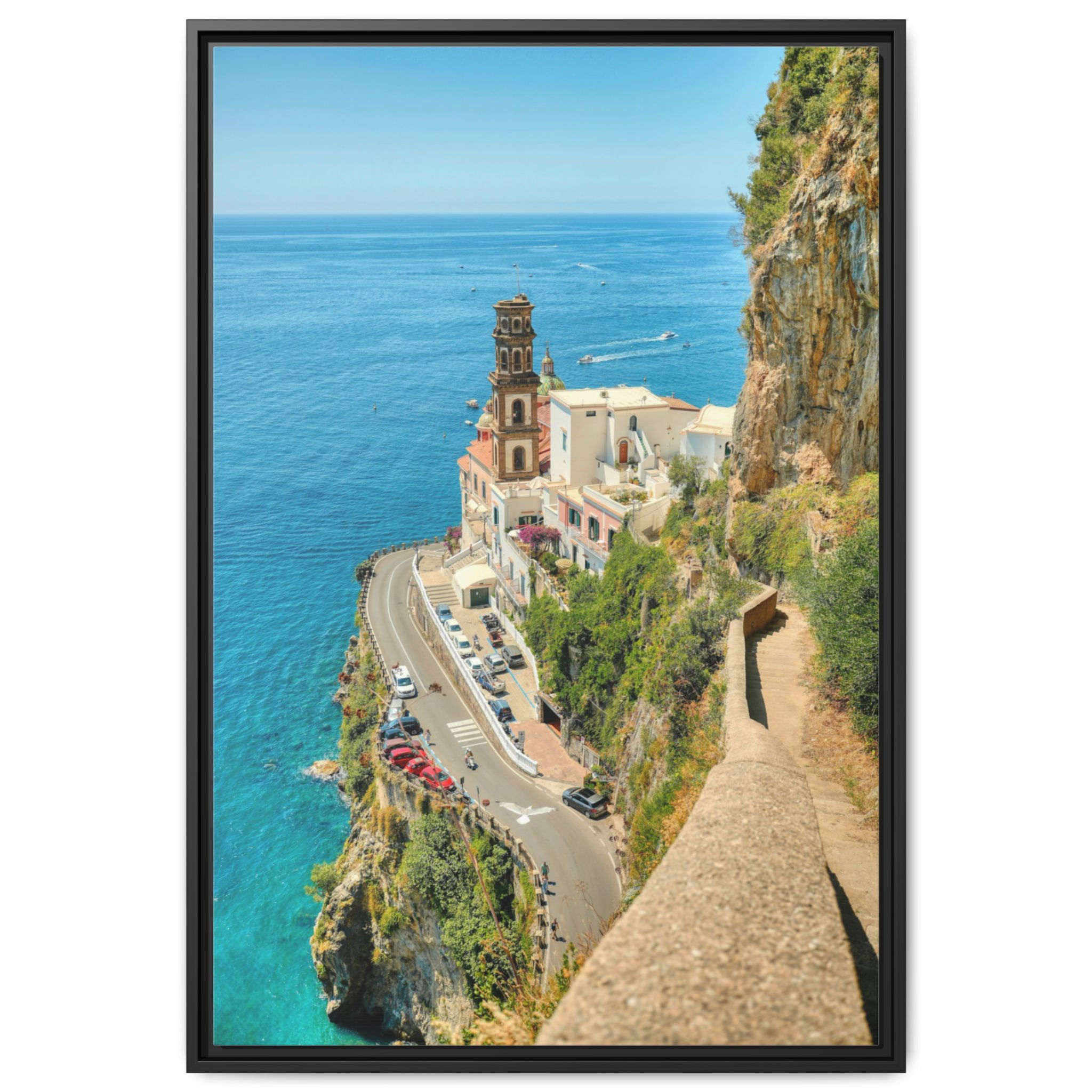 Atrani, Italia Vista sul mare Tela incorniciata Arte murale