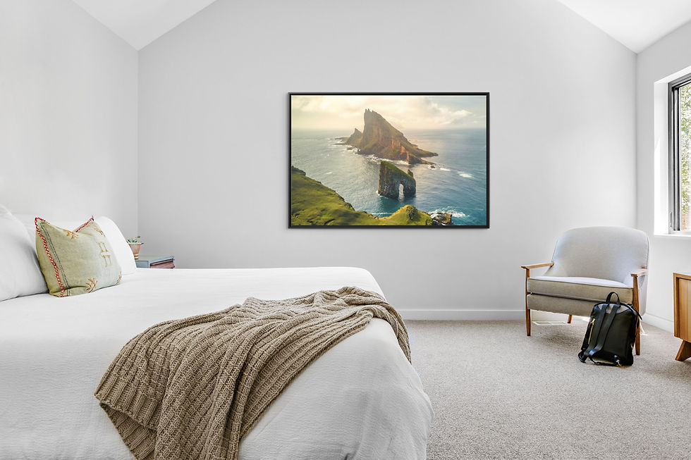 Miniatura: Drangarnir Sea Stacks, Islas Feroe - Lienzo enmarcado para pared