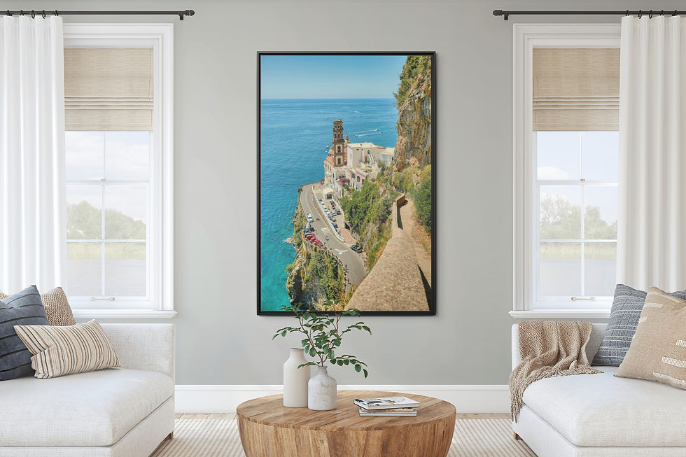 Miniatura: Atrani, Italia Vista sul mare Tela incorniciata Arte murale