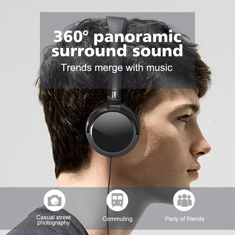 Thumbnail: 3.5mm/Type-C Plug Wired Headphones Foldable Headphones Bass Stereo Fashion Music