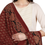 Thumbnail: Hand Block Vegetable Print Cotton Dupatta (Maroon)