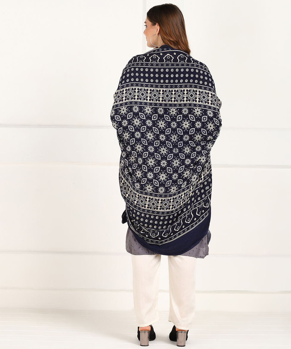 Thumbnail: Ajrakh Print Staple Cotton Dupatta
