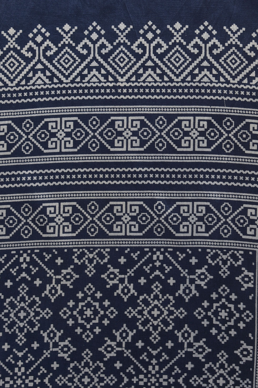 Thumbnail: Ajrakh Print Mashru Silk Stole (Blue)