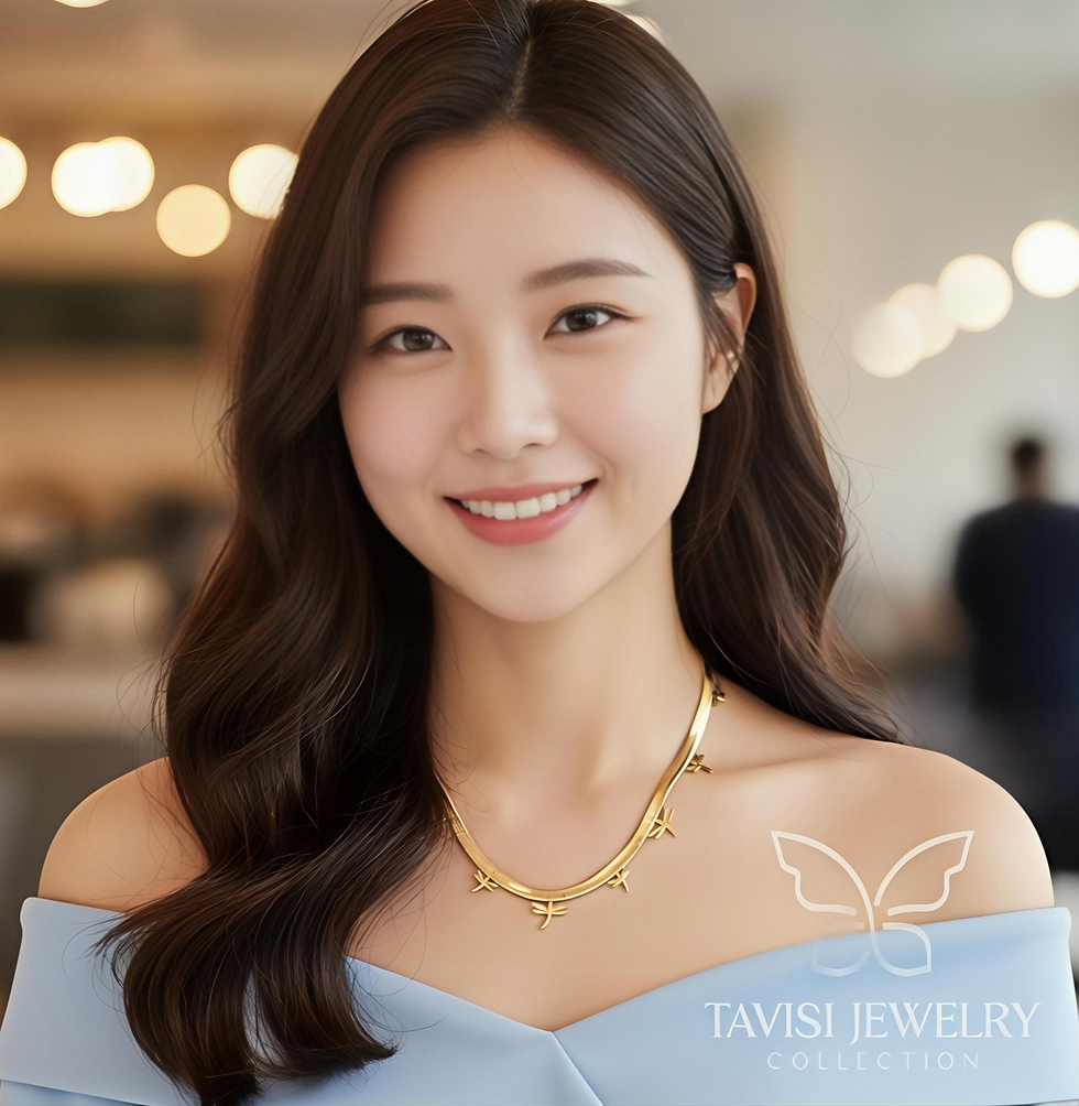 Anti tarnish gold dragonfly tanmaniya necklace product view