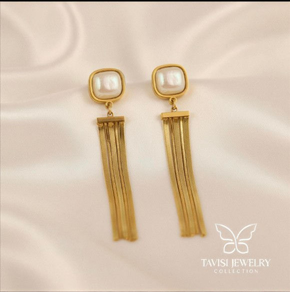 Pearl Tassel Drop Earrings